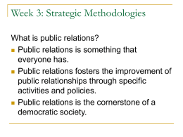 Week 3: Strategic Methodologies