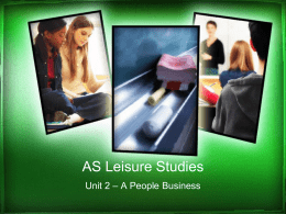 PPT - Leisure Studies