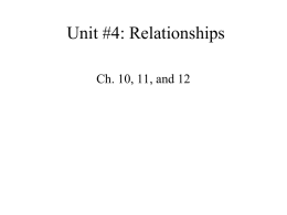 Unit #4: Relationships