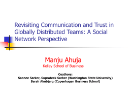 Revisiting Communication and Trust in Virtual Teams