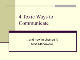 4 Toxic Ways to Communicate