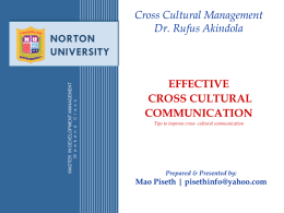 What is Cross cultural communication?