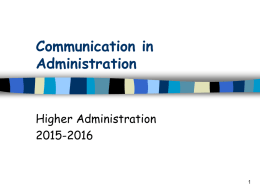 Communciation in Administration