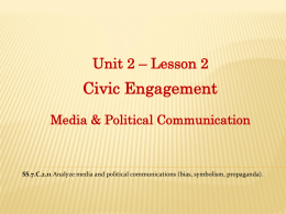 “Media and Political Communication”.