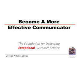 Effective Customer Communications - PowerPoint