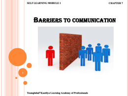 Barriers to Communication