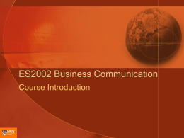 ES2002 Course Introduction