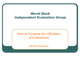 UNESCAP Evaluation Course March 7-9, 2007