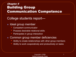 Chapter 5 Building Group Communication Competence