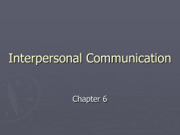 Interpersonal Communication: Couples, Teams, Cultures