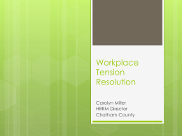 Miller - Workplace Tension Resolution