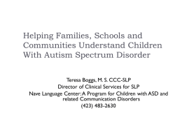 Children with ASD: Intervention Issues