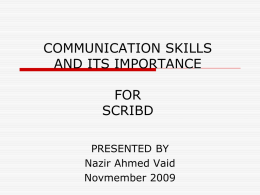 communication skills and its importance