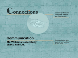 Slide 4 Connections: Communication Case Studies: Mr. Williams