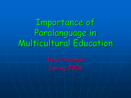 Importance of Paralanguage in Multicultural
