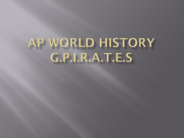 AP World History G.P.I.R.A.T.E.S