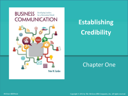 Establishing Credibility - McGraw Hill Higher Education