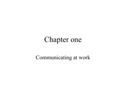 Chapter one