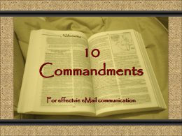 10 Commandments For effectvie eMail communication