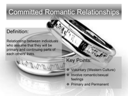 Commited Romantic Relationships