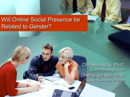 online social presence was unrelated to gender in the population