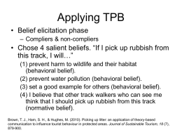 Applying the Theory of Planned Behavior