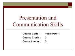 Lecture 1 Communication