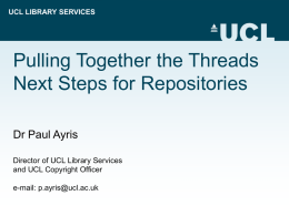 UCL LIBRARY SERVICES And…