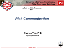 Risk Communication - Corps Risk Analysis Gateway