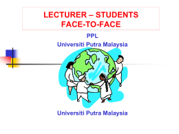 Communication - Universiti Putra Malaysia
