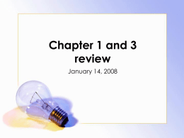 Chapter 1 and 3 review