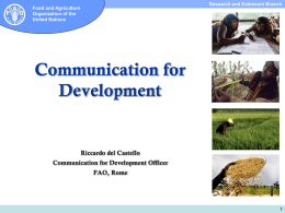 What is ComDev? - Food and Agriculture Organization of the United