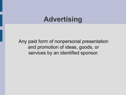 Developing ads - UoM-Communication Studies
