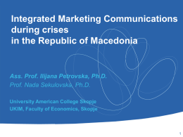 The Challenges of Marketing Communications during crises in the