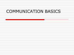 COMMUNICATION BASICS