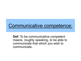 Communicative competence: