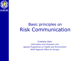 Risk Communication, Cristiana Salvi (WHO Europe)