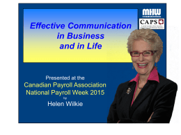 NPW 2015 slides - MHW Communications