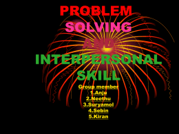 problem solving and interpersonal skill