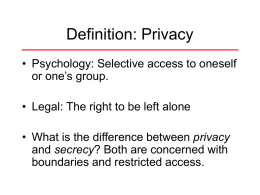 Definition: Privacy