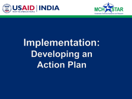 Implementation-Developing an Action Plan