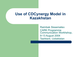 Use of CDCynergy Model in Kazakhstan