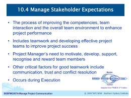 10.4 Manage Stakeholder Expectations