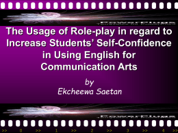 the usage of role-play in regard to increase student`s self