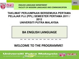 English Language - Universiti Putra Malaysia