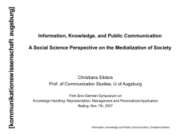 Societal Knowledge and Public Communication