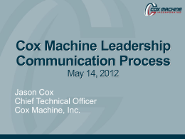 Cox Machine Leadership Communication Process