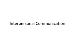 Interpersonal Communciation