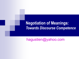 Negotiation of Meanings