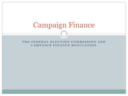Campaign Finance: FEC
